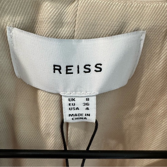 NWT Reiss Maya Open Front Blazer in Beige Size US4 - Picture 7 of 10